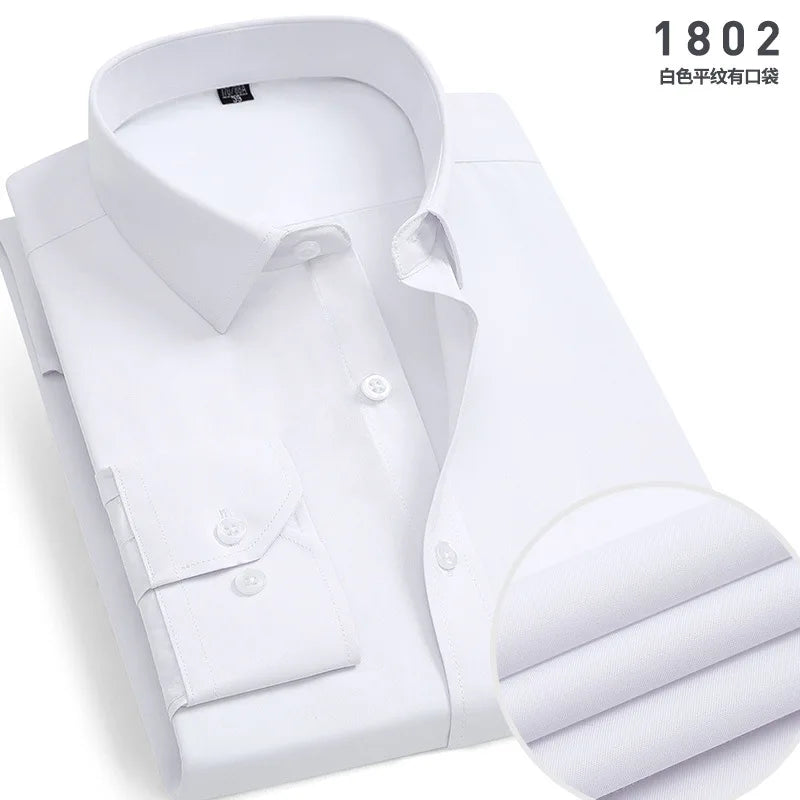 New Men's Dress Shirt Classic Solid