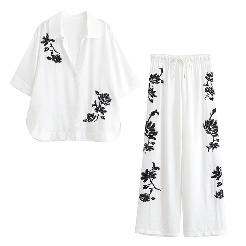 Tied Casual Pants 2 Pieces Sets