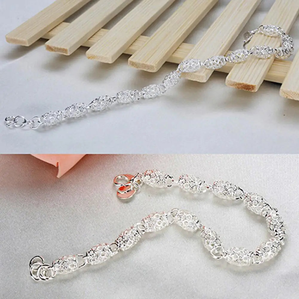 Elegant Anti-rust Women Silver Plated Bracelet