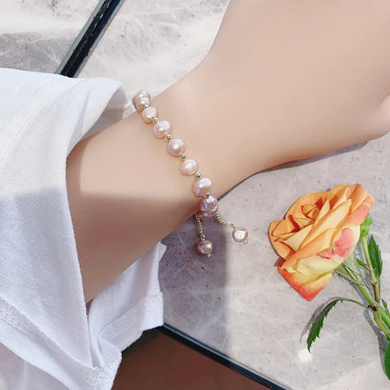 Elegant Baroque Pearl Beaded Bracelet