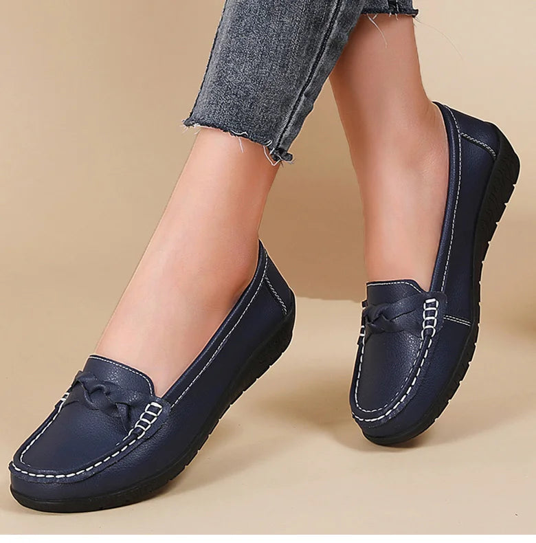 Soft Leather Flat Shoes