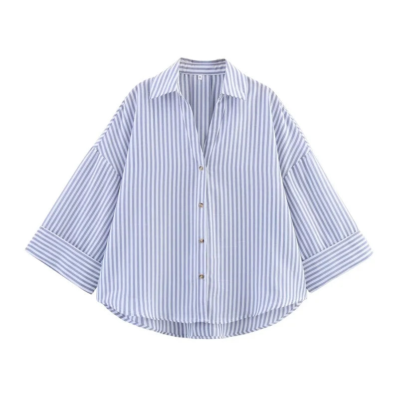 MUJER Women's Shirts Striped Oversize Shirts