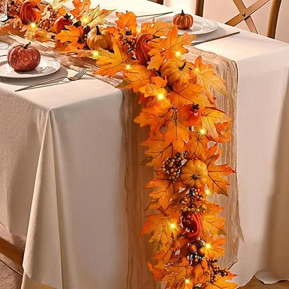 6FT Thanksgiving Garland with Pomegranate Pumpkin