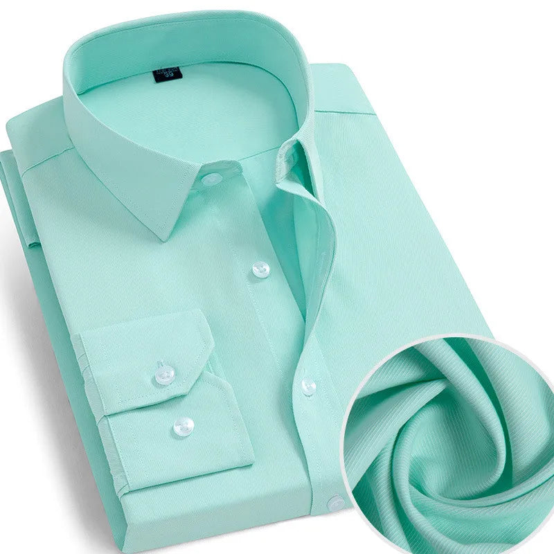 New Men's Dress Shirt Classic Solid
