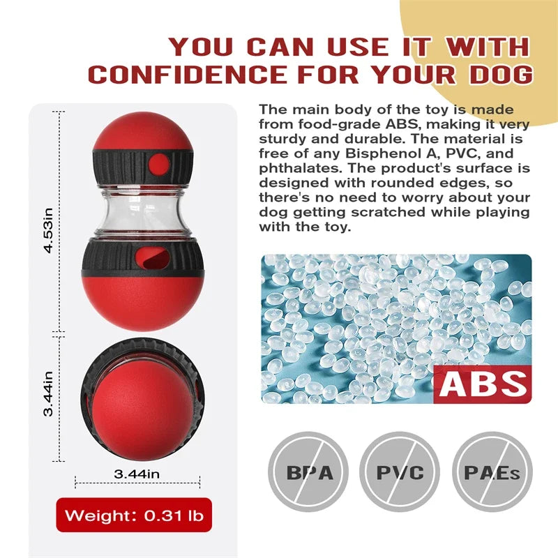 Dog Toys that Increase Intelligence /Elliptical Track Rolling Ball with Leaky Food opening