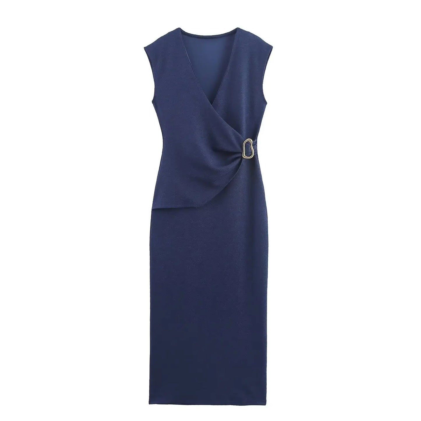 V-neck Sleeveless Long Dresses