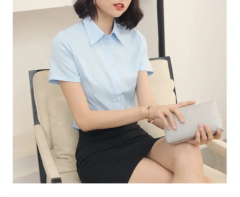 Fashion V-neck shirt Short Sleeve