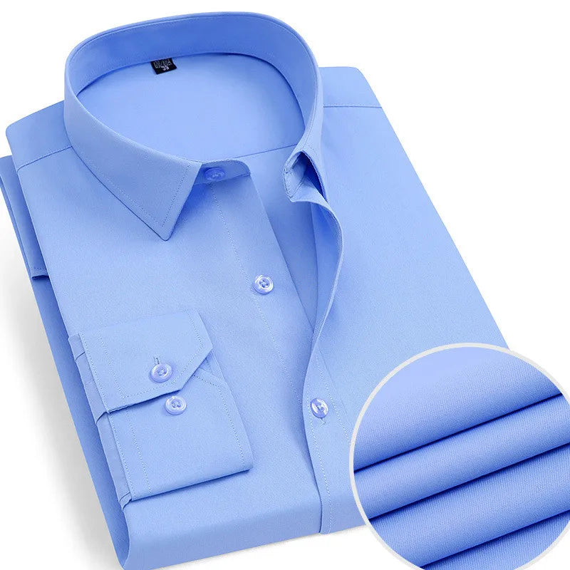 New Men's Dress Shirt Classic Solid