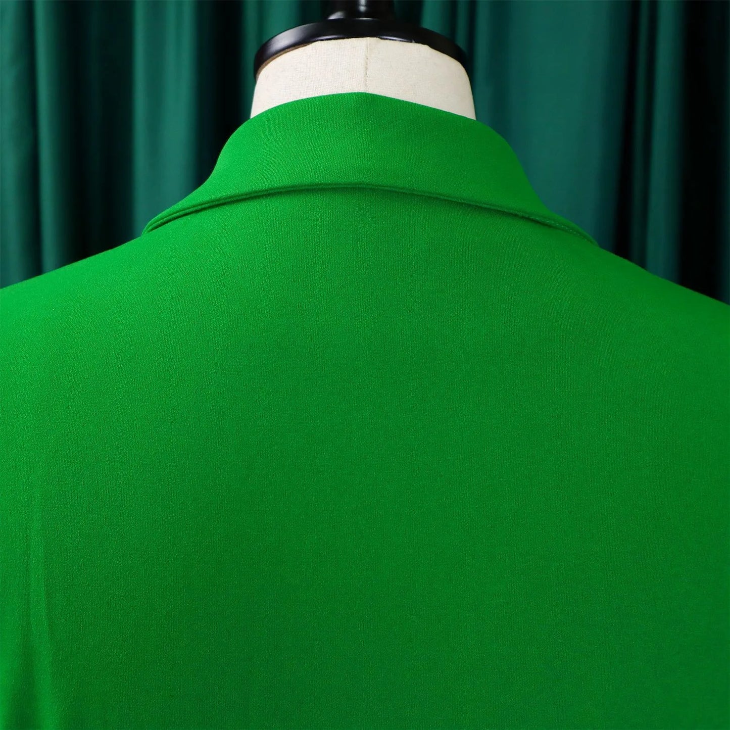 Pleated Mid-Calf Solid Dress