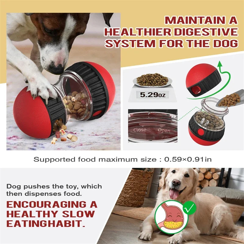 Dog Toys that Increase Intelligence /Elliptical Track Rolling Ball with Leaky Food opening