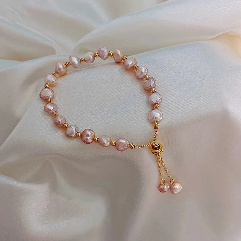 Elegant Baroque Pearl Beaded Bracelet