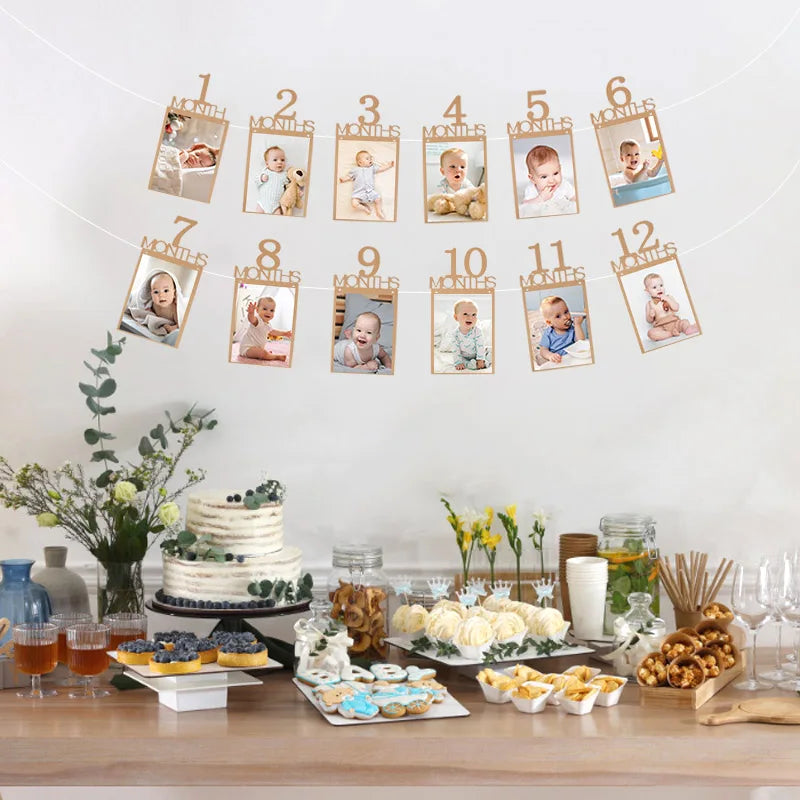 Baby 1st Birthday Decoration Photo Banner