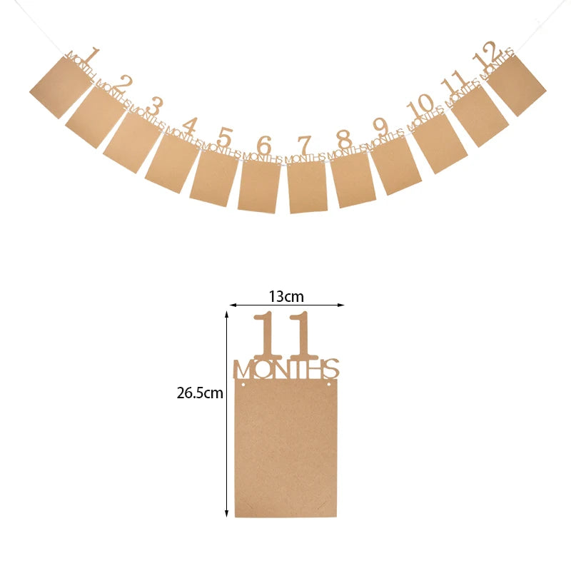 Baby 1st Birthday Decoration Photo Banner