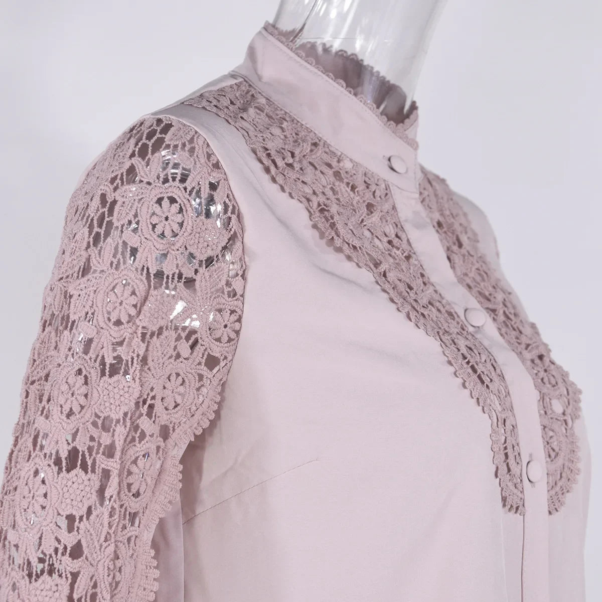 Elegant Blouses Office Spring Casual Button V-neck Long Sleeve