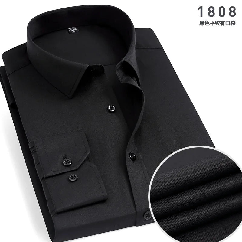 New Men's Dress Shirt Classic Solid