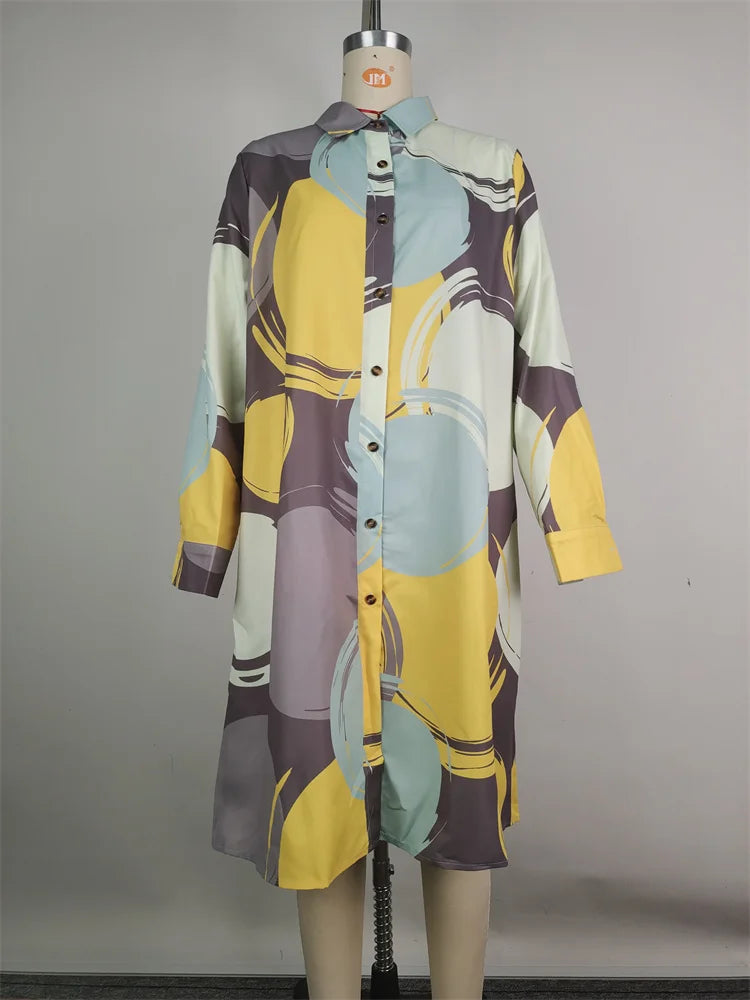 Women‘s  Dress Long Sleeves Buttoned