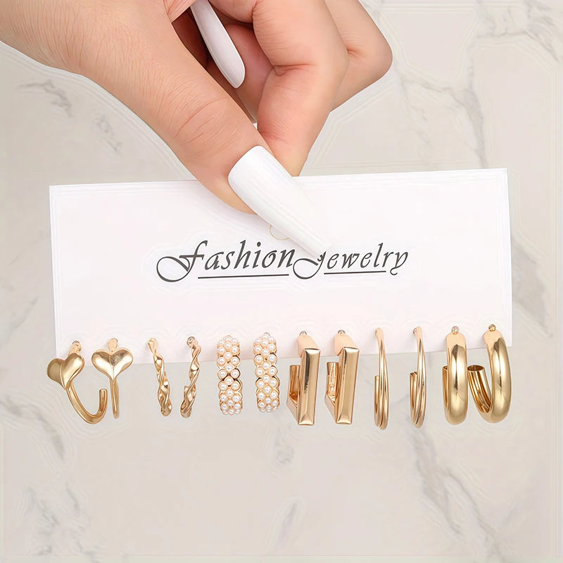 Elegant and Simple Style Combination Earrings for Women