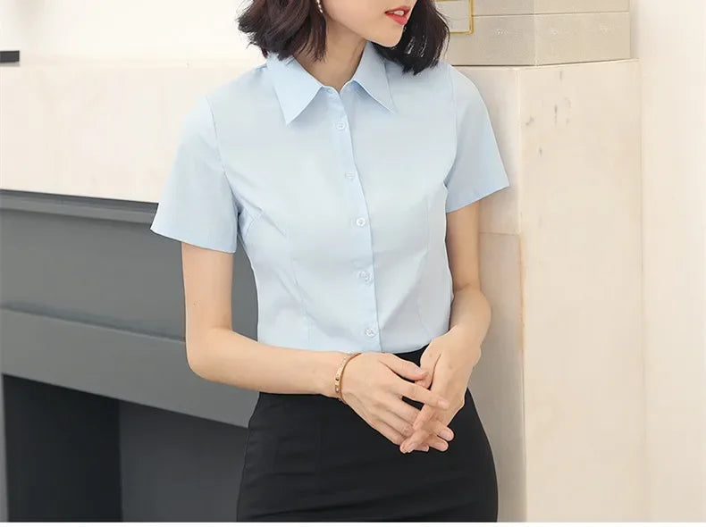 Fashion V-neck shirt Short Sleeve