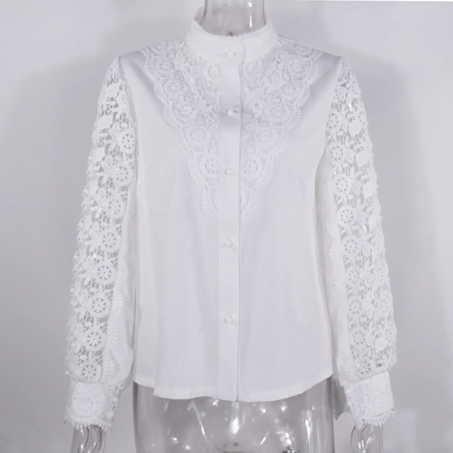Elegant Blouses Office Spring Casual Button V-neck Long Sleeve