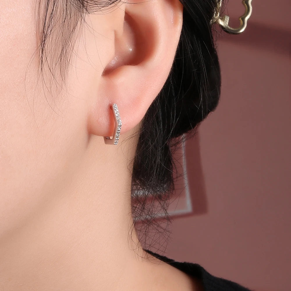 Fashion design 925 silver with diamond earrings women light luxury elegant fine jewelry