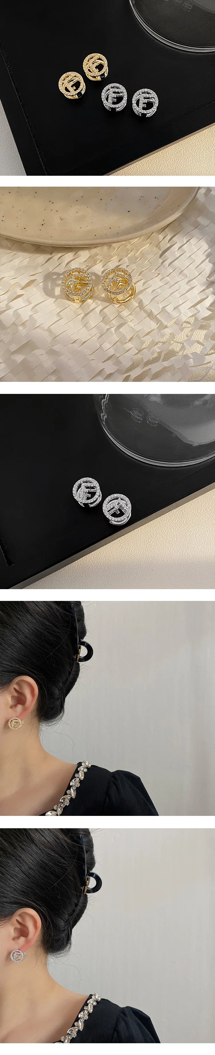 The New Fashionable Earrings Feature A Super-shiny Ear Clasp, Simple and Niche Design, Round Shape, and Compact Size