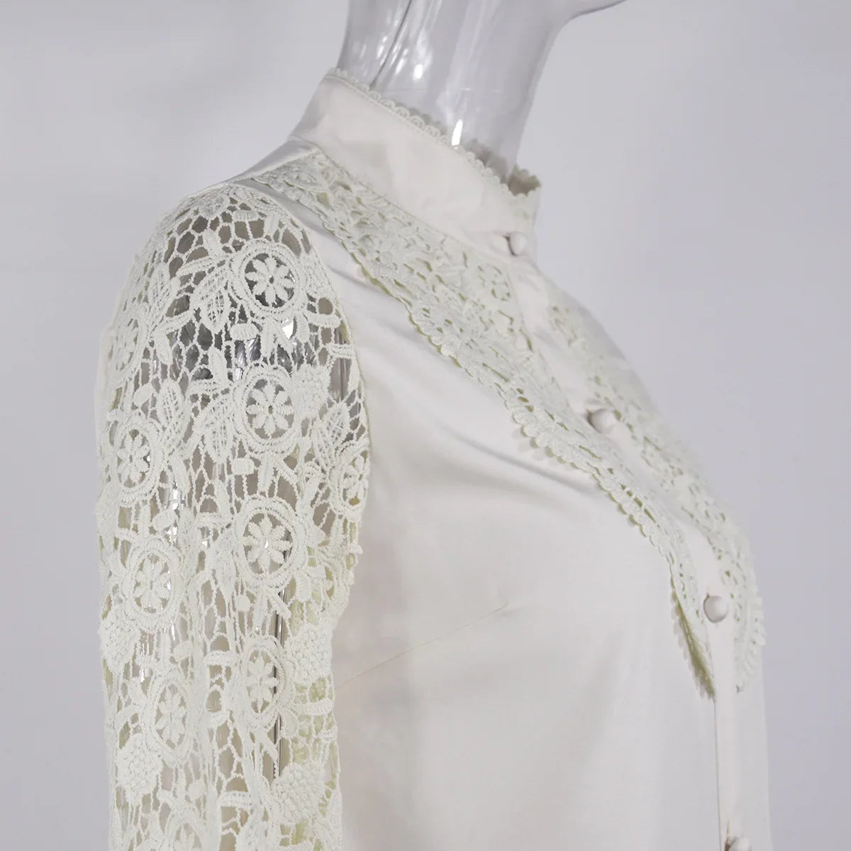 Elegant Blouses Office Spring Casual Button V-neck Long Sleeve