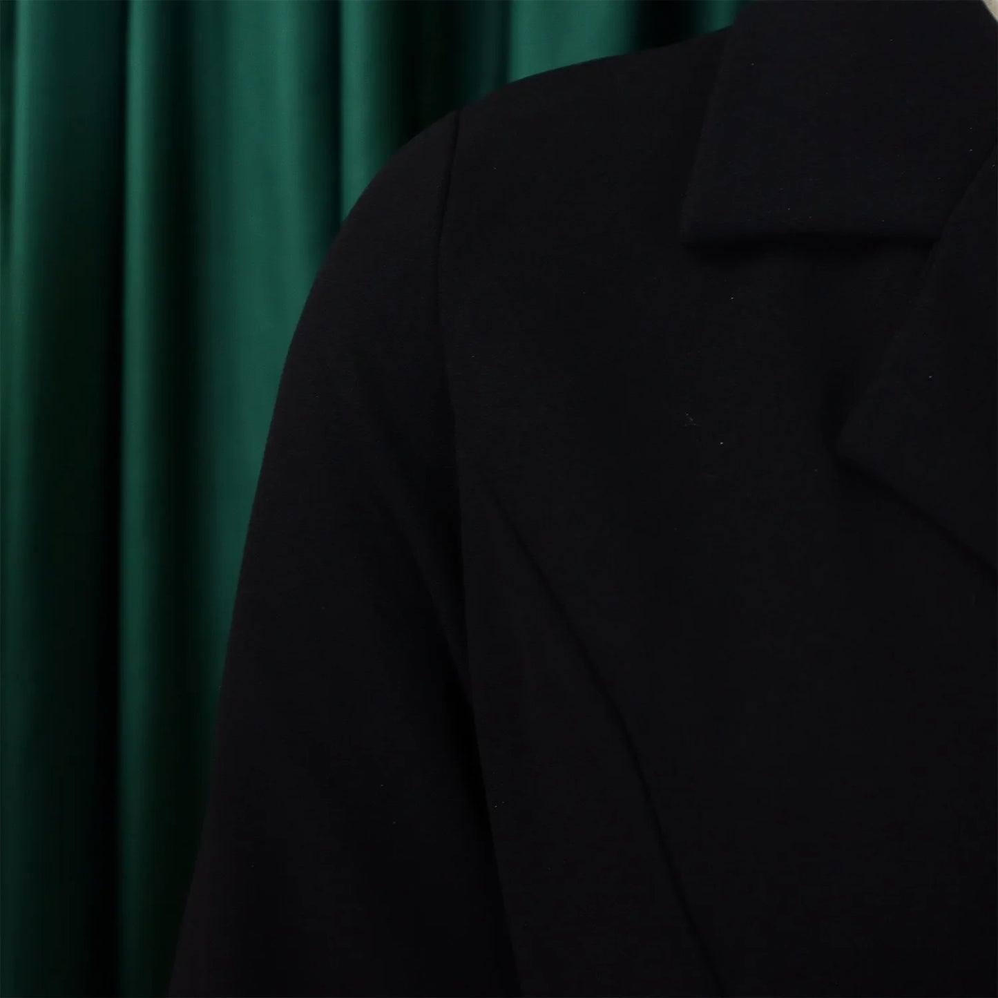 Pleated Mid-Calf Solid Dress