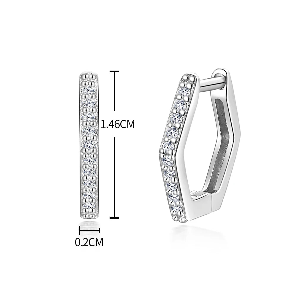 Fashion design 925 silver with diamond earrings women light luxury elegant fine jewelry