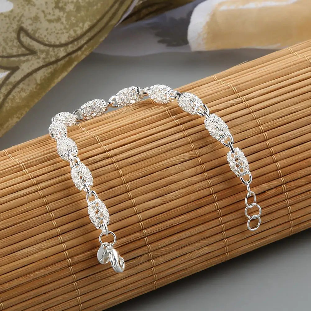 Bracelet For Women Elegant Anti-rust Women Silver Plated Hollow Ball Bangle Chain for Travel Jewellery Women Bracelets
