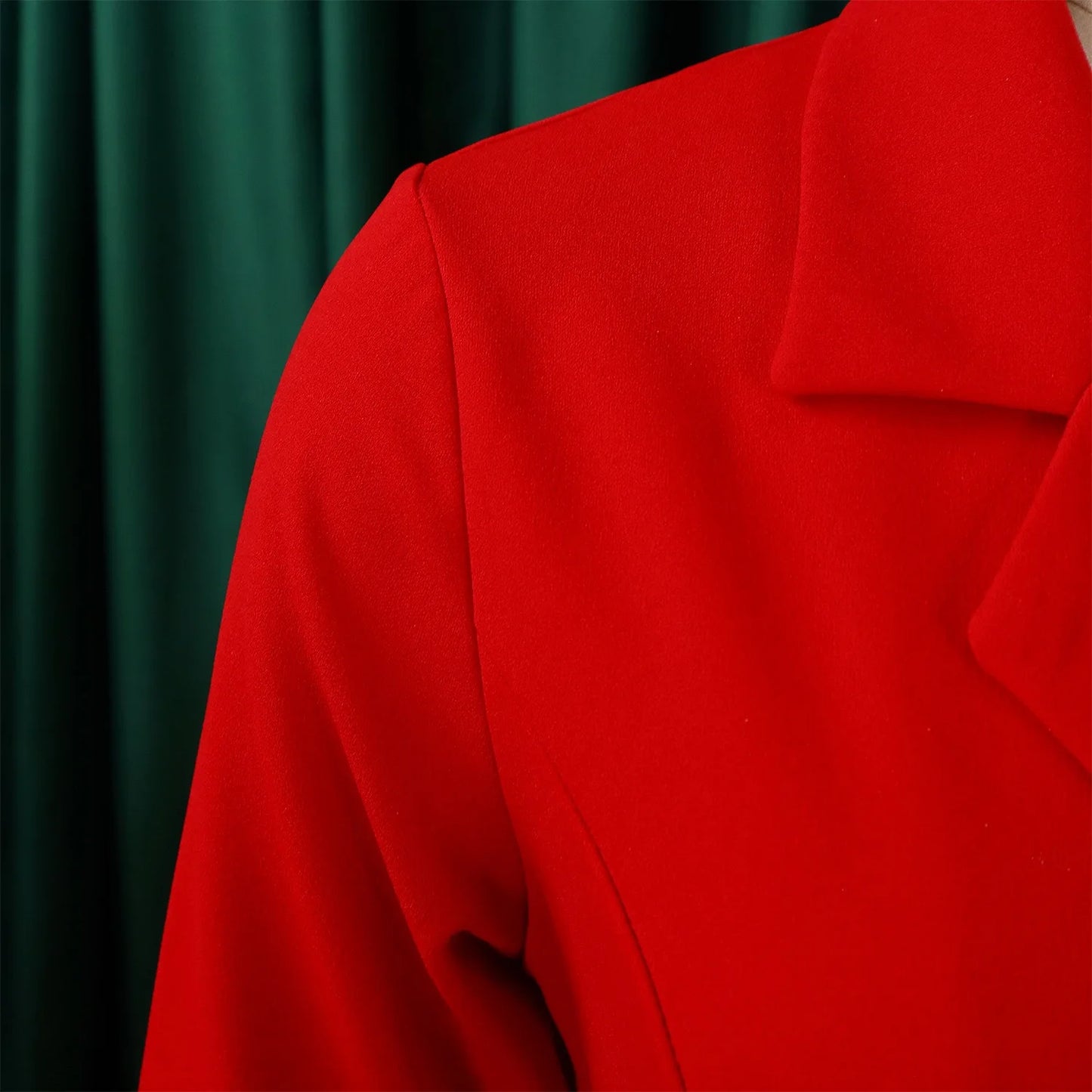 Pleated Mid-Calf Solid Dress